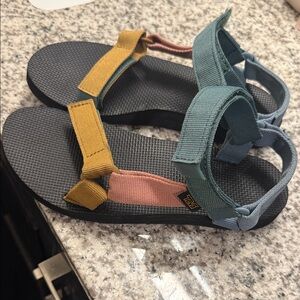 Teva Sandals with Yellow, Pink, and Blue Straps